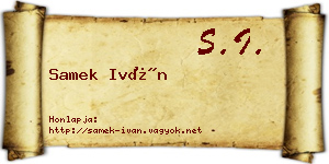 Samek Iván névjegykártya